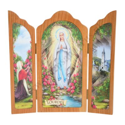 MATKA BOŻA Z LOURDES - tryptyk wys. 20 cm - 65733