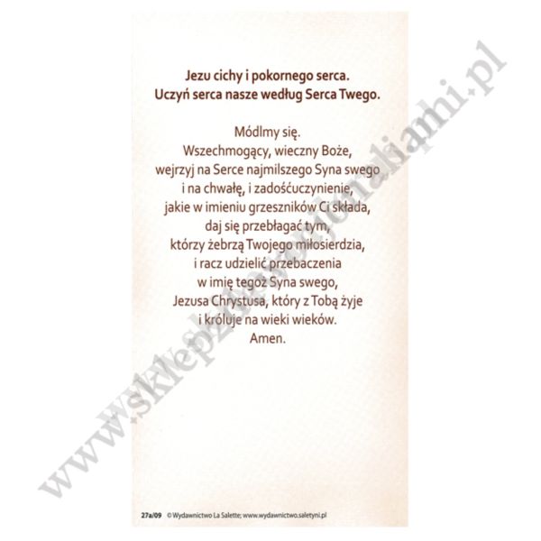 SERCE PANA JEZUSA - obrazek 7 x 13 cm - paczka 100 szt. - 88931