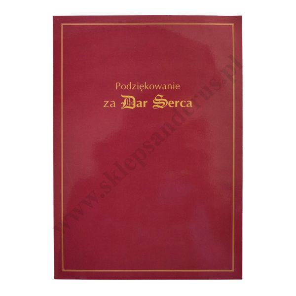 TECZKA - PODZIĘKOWANIE ZA DAR SERCA - format A4 - 74303