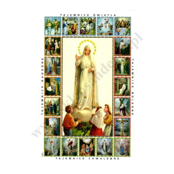 TAJEMNICE RÓŻAŃCA - obrazek 6.5 x 10 cm - paczka 100 szt. - 30042