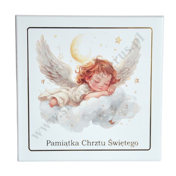 OBRAZEK PAMIĄTKA CHRZTU - format 13 x 13 cm - mix wzorów - 55691