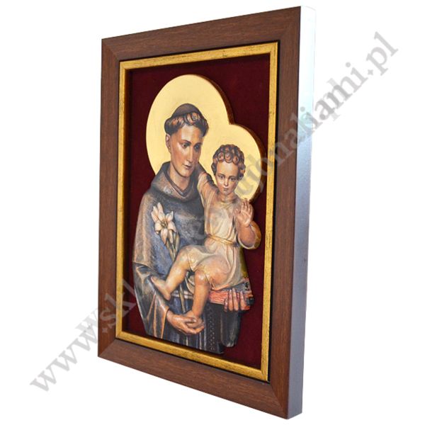 ŚWIĘTY ANTONI - ceramika żywiczna w ramie 20.8 x 27.6 cm - 0931