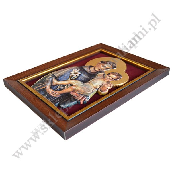 ŚWIĘTY ANTONI - ceramika żywiczna w ramie 20.8 x 27.6 cm - 0931
