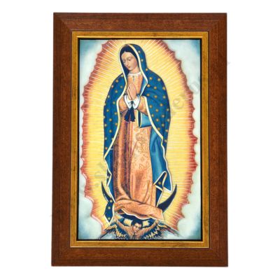 MATKA BOŻA Z GUADALUPE - ceramika żywiczna w ramie 19.7 x 28.6 cm - 74785