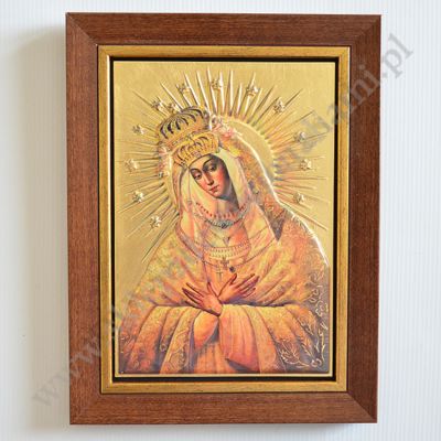 MATKA BOŻA OSTROBRAMSKA - ceramika żywiczna w ramie 21.4 x 28.2 cm - 11141