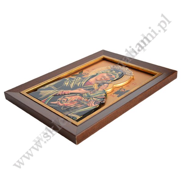 MATKA BOŻA NIEUSTAJĄCEJ POMOCY - ceramika żywiczna w ramie 21.4 x 28.2 cm - 11142