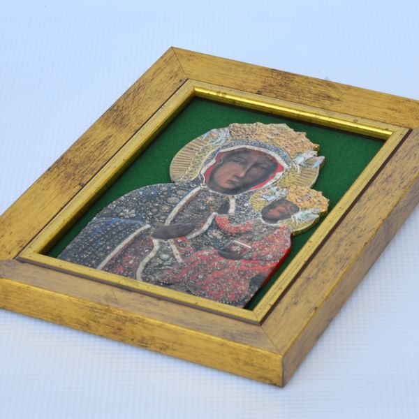 MATKA BOŻA CZĘSTOCHOWSKA - ceramika żywiczna w ramie 16.5 x 21.5 cm - 74781