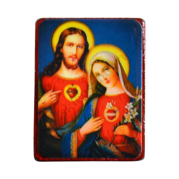 SERCE JEZUSA I SERCE MARYI - magnes 5 x 3.8 cm - 5032