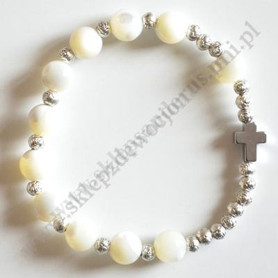 DZIESIĄTKA RÓŻAŃCA MASA PERŁOWA - bransoletka - 83748
