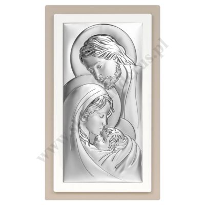 ŚWIĘTA RODZINA - OBRAZEK SREBRNY 13 x 22 cm - 6380/2XTP