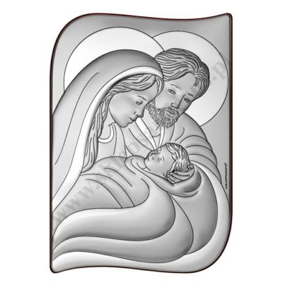 ŚWIĘTA RODZINA - OBRAZEK SREBRNY 14.5 x 21 cm - 6776/5