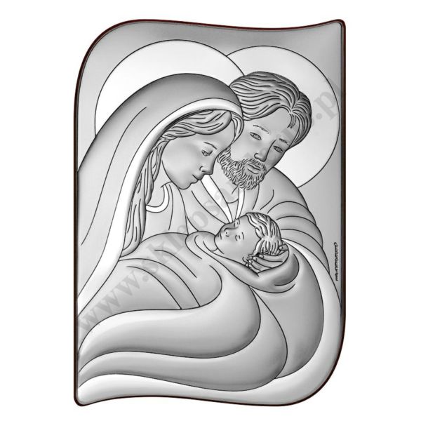 ŚWIĘTA RODZINA - OBRAZEK SREBRNY 14.5 x 21 cm - 6776/5