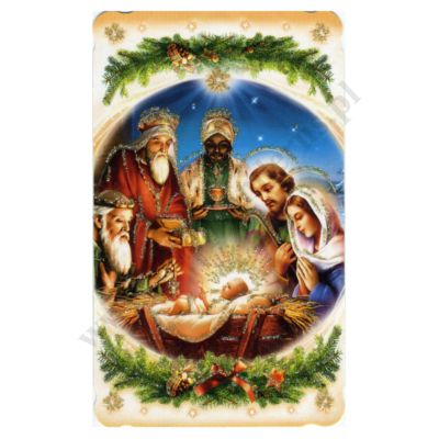 OBRAZEK KOLĘDOWY BROKAT - format 6.2 x 10.4 cm - PACZKA 100 szt. - 80999