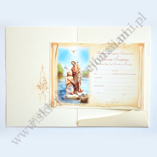 PAMIĄTKA CHRZTU ŚWIĘTEGO - teczka 16 x 22.3 cm - 69124