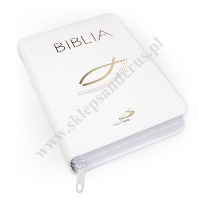 BIBLIA Z RYBKĄ - z suwakiem, okładka skóra naturalna