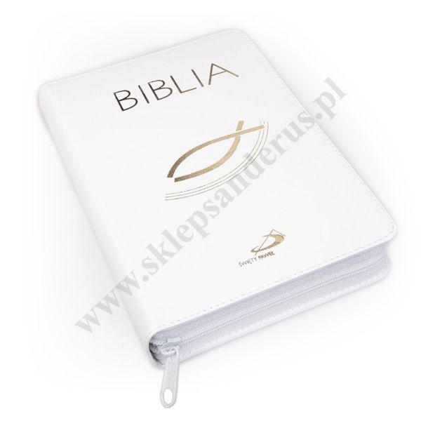 BIBLIA Z RYBKĄ - z suwakiem, okładka skóra naturalna