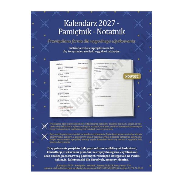KALENDARZ, PAMIĘTNIK, NOTATNIK - NA ROK 2027 - 46921
