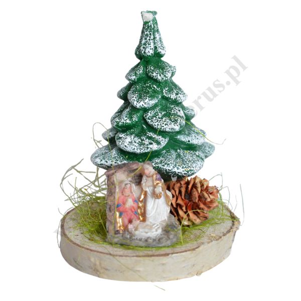 ŚWIECA CHOINKA Z ŚW. RODZINĄ - wys. 13 cm - 61463