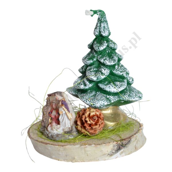 ŚWIECA CHOINKA Z ŚW. RODZINĄ - wys. 13 cm - 61463