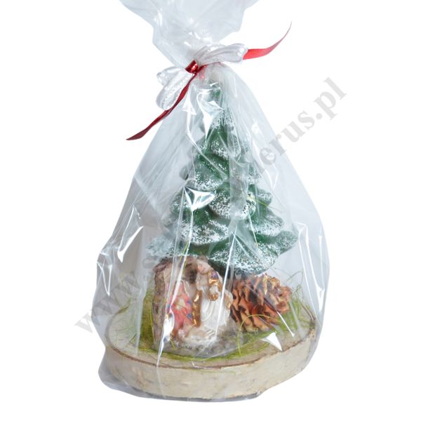 ŚWIECA CHOINKA Z ŚW. RODZINĄ - wys. 13 cm - 61463