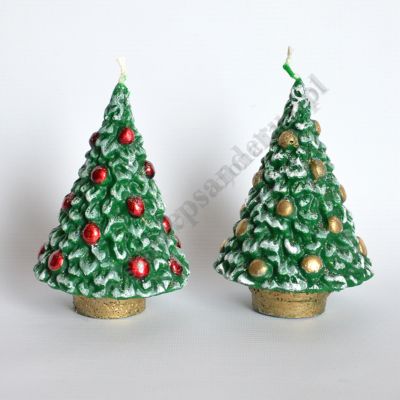 ŚWIECA CHOINKA - wys.13 cm - mix wzorów - 87287