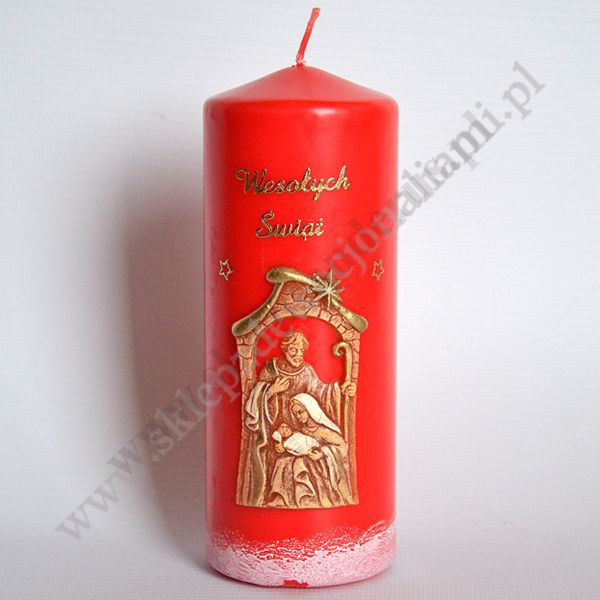 ŚWIECA Z ŚWIĘTĄ RODZINĄ - wys. 15 cm - 78836
