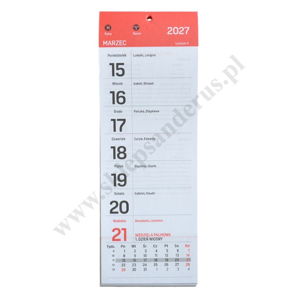 TYGODNIOWY KALENDARZ Z PRZEPISAMI NA LODÓWKĘ 2027 - 67515