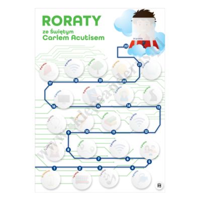 RORATY ZE ŚW. CARLEM ACUTISEM - sprawdziany adwentowe - kpl. 30 szt. - 56307
