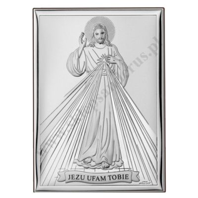 JEZU UFAM TOBIE - OBRAZEK SREBRNY 6 x 9 cm - 6847/2