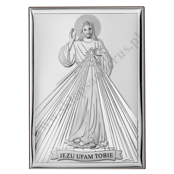 JEZU UFAM TOBIE - OBRAZEK SREBRNY 6 x 9 cm - 6847/2
