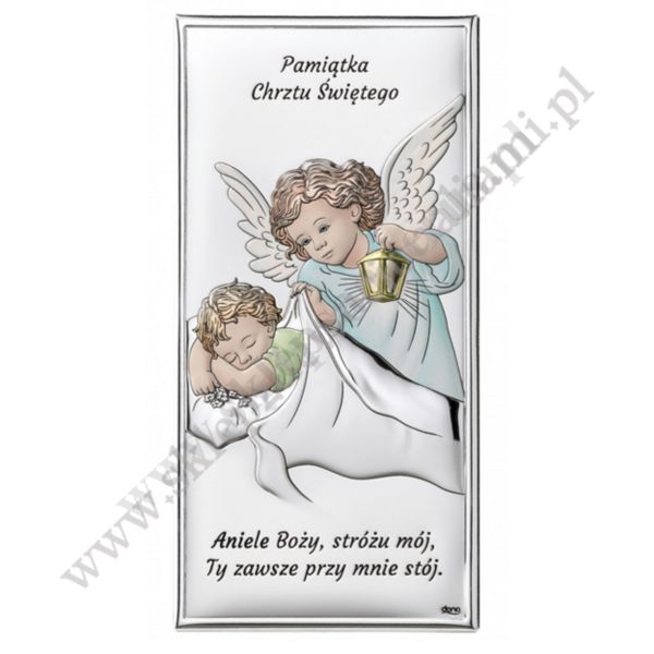 ANIOŁ STRÓŻ - OBRAZEK SREBRNY - DS01/2XC
