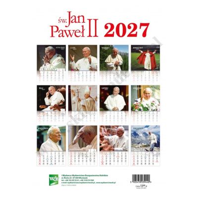 ŚW.JAN PAWEŁ II - KALENDARZ 2027 - format 240 x 335 mm - 8487