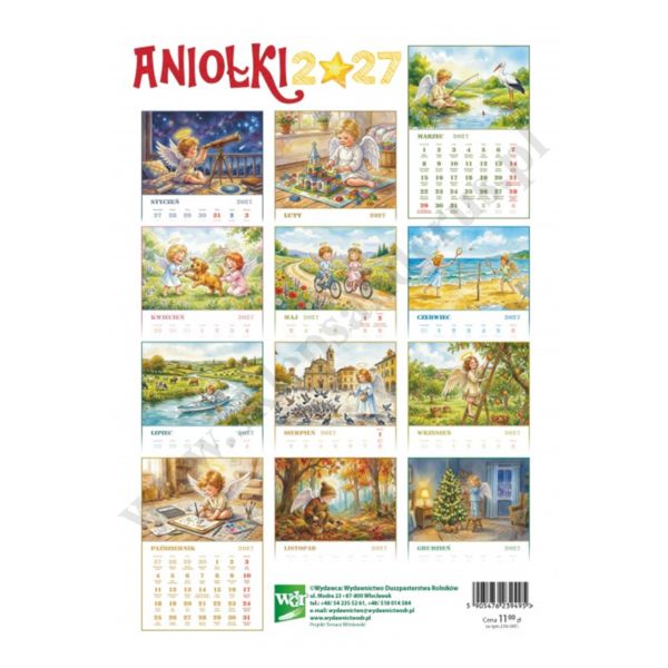 ANIOŁKI - KALENDARZ 2026  - format A4 - 87583
