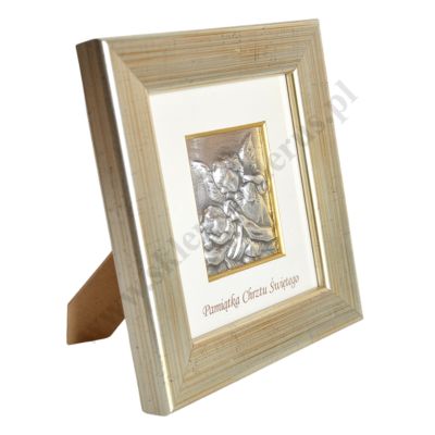 ANIOŁ STRÓŻ - OBRAZEK SREBRNY W RAMCE - 85487