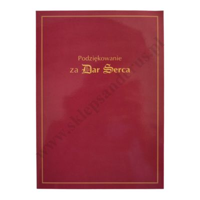 TECZKA - PODZIĘKOWANIE ZA DAR SERCA - format A4 - 74303