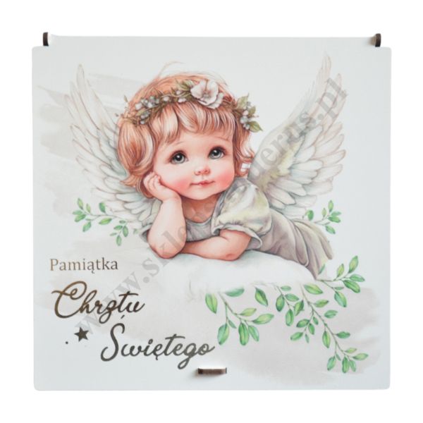 PUDEŁKO PREZENTOWE NA CHRZEST ŚWIĘTY - 19 x 19 x 4.2 cm - 51476