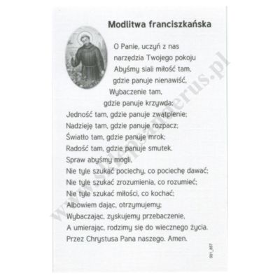 ŚW. FRANCISZEK - obrazek 6.5 x 10 cm - paczka 100 szt. - 71915