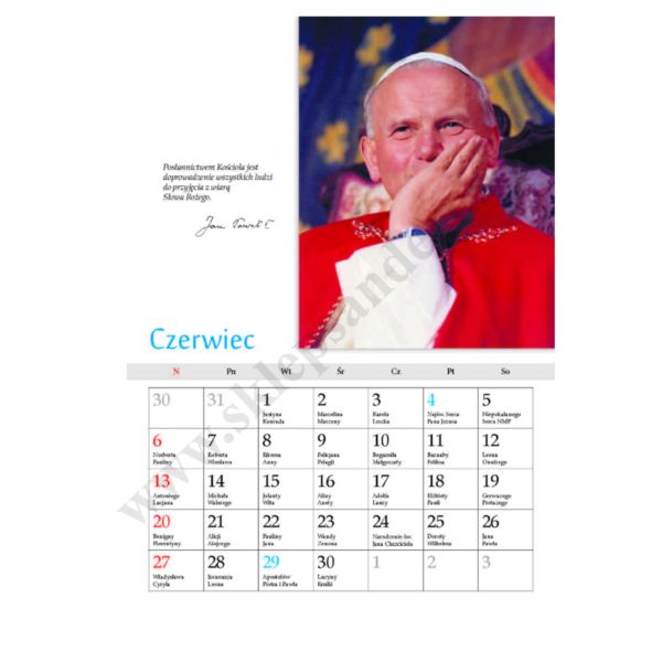 Z NADZIEJĄ W PRZYSZŁOŚĆ - ŚW. JAN PAWEŁ II - KALENDARZ 2027 - format A4 - 56174