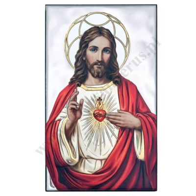 SERCE PANA JEZUSA - OBRAZEK SREBRNY format 10 x 16 cm - AN1704/16CER