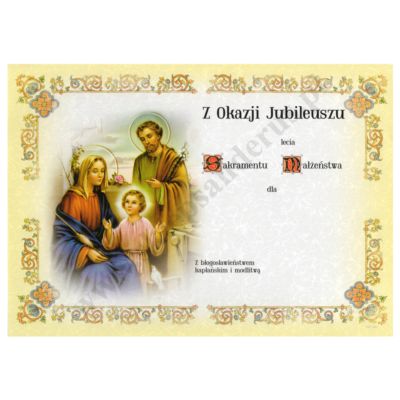 JUBILEUSZ SAKRAMENTU MAŁŻEŃSTWA - format A4 - 43244