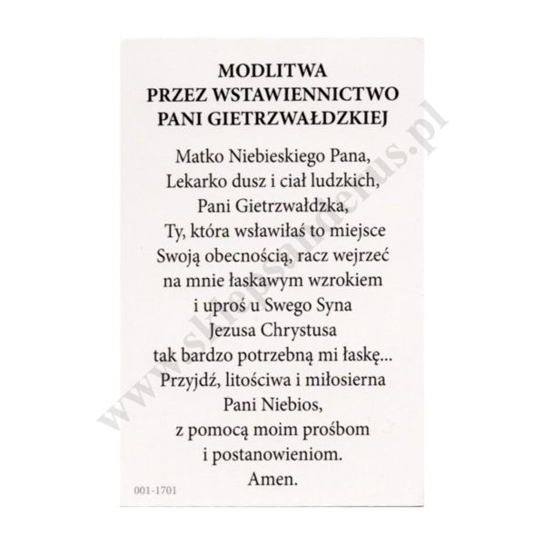 MATKA BOŻA GIETRZWAŁDZKA - format 6.5 x 10 cm - paczka 100 szt. - 43243