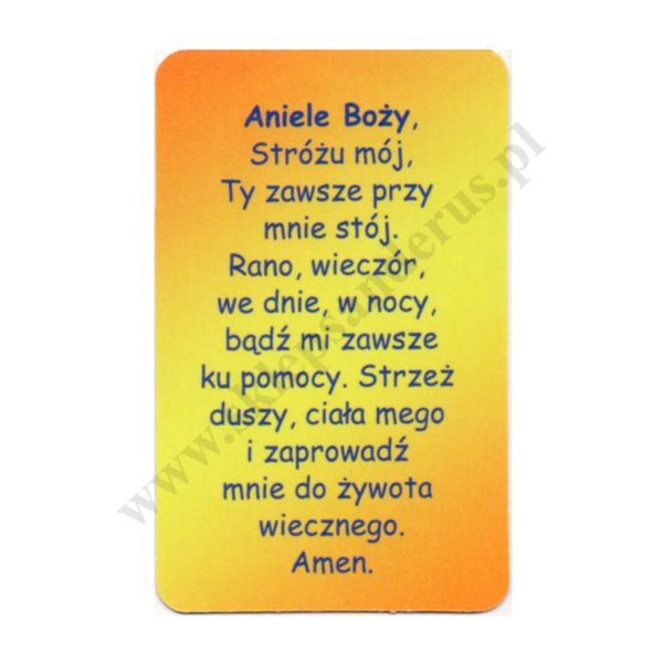 ANIOŁ STRÓŻ - obrazek złocony 5 x 8 cm - paczka 100 szt. - 9888