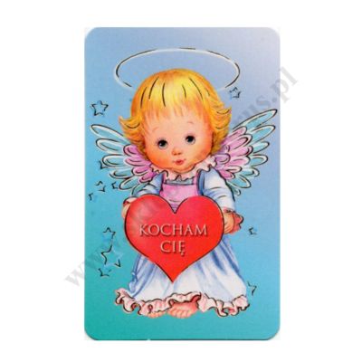 ANIOŁ STRÓŻ - obrazek złocony 5 x 8 cm - paczka 100 szt. - 84215