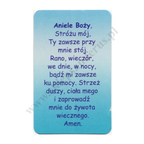 ANIOŁ STRÓŻ - obrazek złocony 5 x 8 cm - paczka 100 szt. - 84215