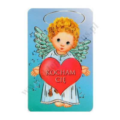 ANIOŁ STRÓŻ - obrazek złocony 5 x 8 cm - paczka 100 szt. - 69939