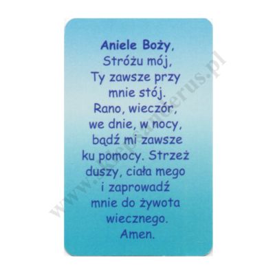 ANIOŁ STRÓŻ - obrazek złocony 5 x 8 cm - paczka 100 szt. - 69939