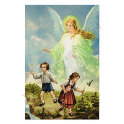 ANIOŁ STRÓŻ Z DZIEĆMI - format 6.5 x 10 cm - paczka 100 szt. - 50107
