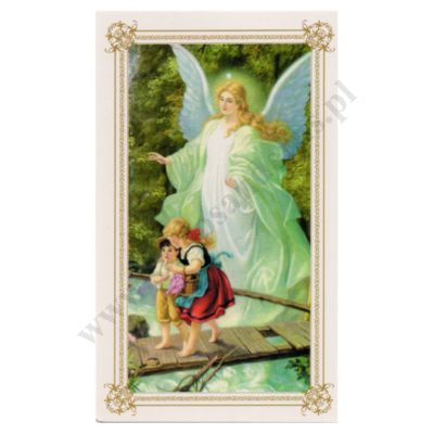 ANIOŁ STRÓŻ Z DZIEĆMI - format 6.5 x 11 cm - paczka 100 szt. - 80550