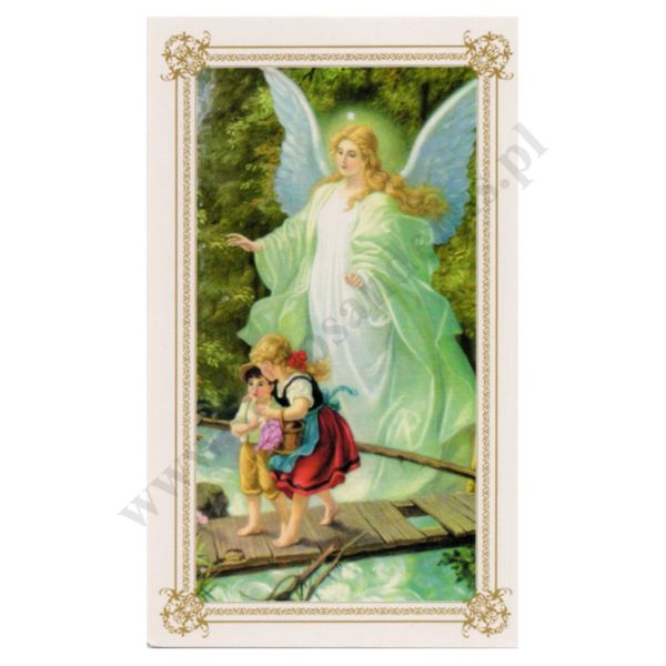 ANIOŁ STRÓŻ Z DZIEĆMI - format 6.5 x 11 cm - paczka 100 szt. - 80550