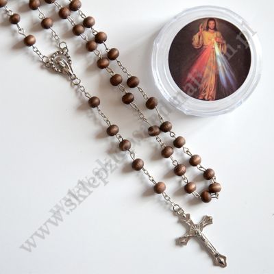 RÓŻANIEC DREWNIANY W PUDEŁKU - mix wzorów - 86303